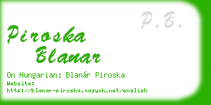 piroska blanar business card